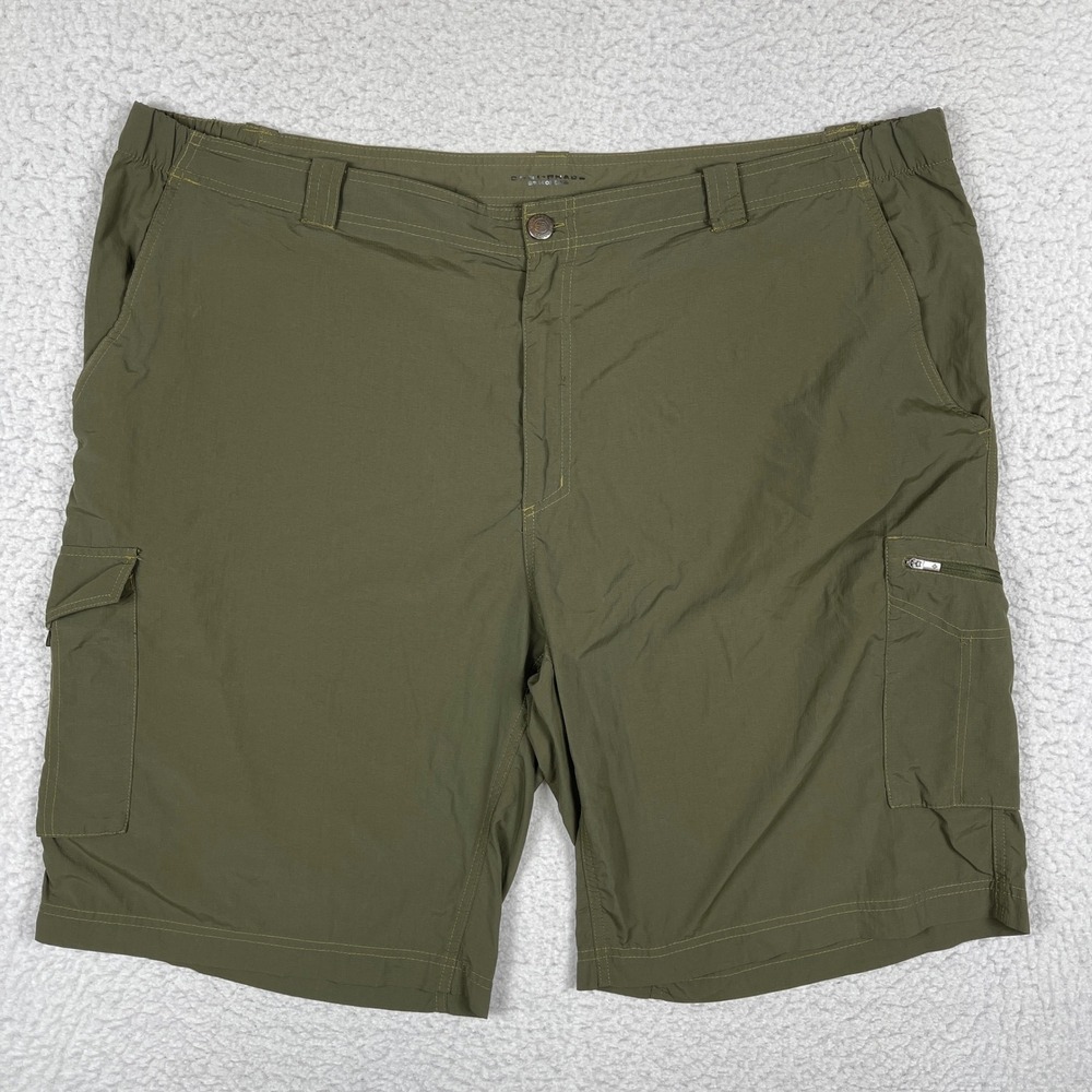 Columbia Cargo Shorts Mens 48 Green Omni-Shade Hiking Outdoor Utility Camping